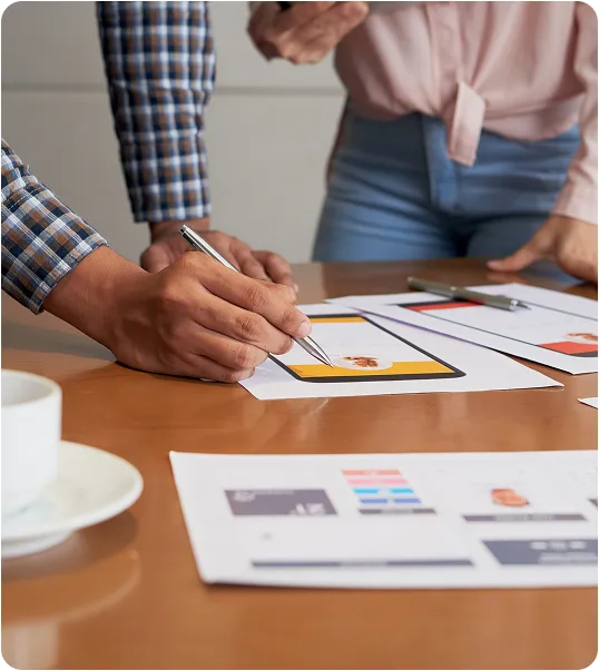 Branding workshop with planning materials